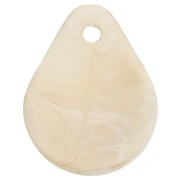 Zecchini di fiori curvi 14x10,5 mm in resina - Crema marmorizzata x8
