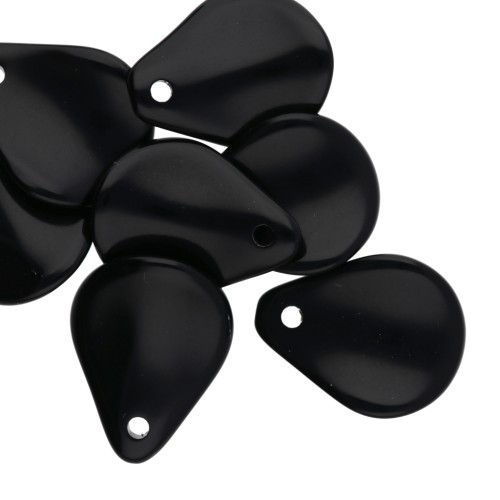 Zecchini curvi 14x10,5 mm in resina - Nero x8