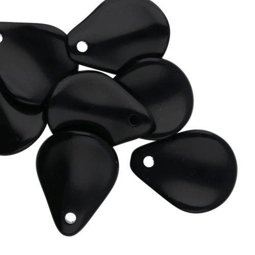 Zecchini curvi 14x10,5 mm in resina - Nero x8