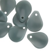 Zecchini a forma di fiore curvo da 14x10,5 mm in resina - Celadon x8