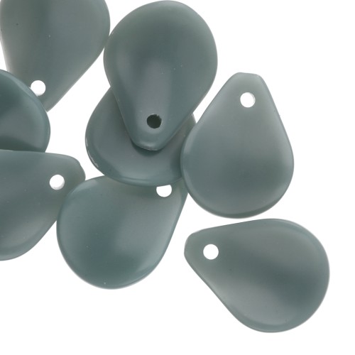 Zecchini a forma di fiore curvo da 14x10,5 mm in resina - Celadon x8
