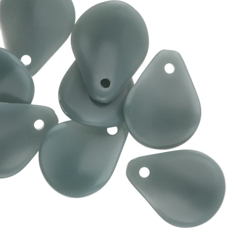 Zecchini a forma di fiore curvo da 14x10,5 mm in resina - Celadon x8