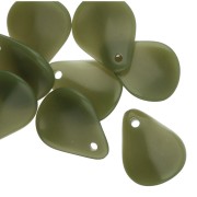 Zecchini a fiore curvo 14x10,5 mm in resina - Khaki x8|raw }}