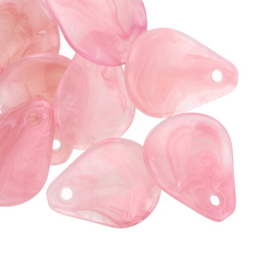 Zecchini curvi 14x10,5 mm in resina - Rosa marmorizzato x8