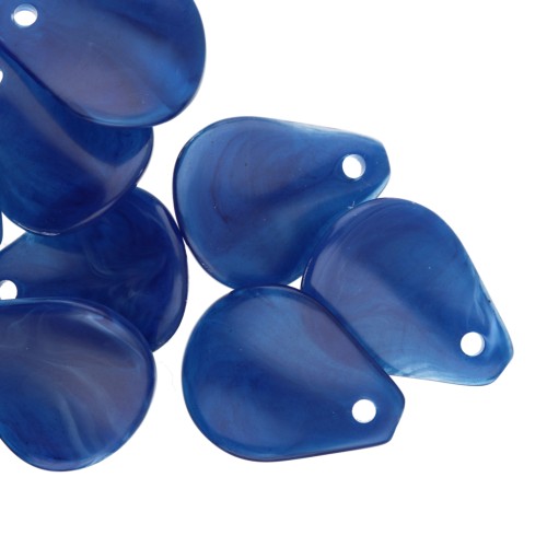 Zecchini curvi 14x10,5 mm in resina - Blu navy marmorizzato x8