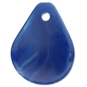 Zecchini curvi 14x10,5 mm in resina - Blu navy marmorizzato x8