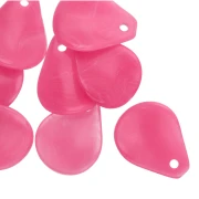 Zecchini curvi 14x10,5 mm in resina - Rosa brillante marmorizzato x8
