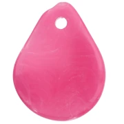 Zecchini curvi 14x10,5 mm in resina - Rosa brillante marmorizzato x8