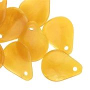 Zecchini curvi 14x10,5 mm in resina - Giallo miele marmorizzato x8