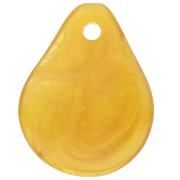 Zecchini curvi 14x10,5 mm in resina - Giallo miele marmorizzato x8