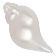 Perle - Perla a forma di conchiglia 27x15 mm in resina opaca - Bianco perlato x1 Perla a forma di conchiglia 27x15 mm in resina opaca - Bianco perlato x1