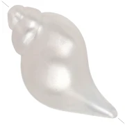 Perla a forma di conchiglia 27x15 mm in resina opaca - Bianco perlato x1