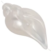 Perla a forma di conchiglia 27x15 mm in resina opaca - Bianco perlato x1
