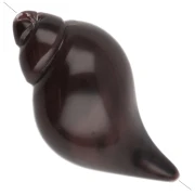 Perla a forma di conchiglia 27x15 mm in resina opaca - Cioccolato marmorizzato x1