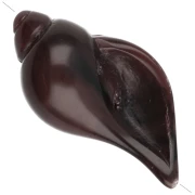 Perla a forma di conchiglia 27x15 mm in resina opaca - Cioccolato marmorizzato x1
