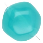 Perla rotonda irregolare da 15 mm in resina traslucida - Blu Caraibi x4