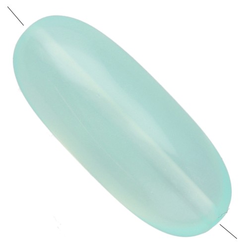 Perla d'oliva 34x14 mm in resina trasparente - Verde acqua x1
