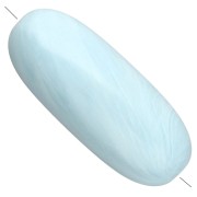 Perla color oliva 34x14 mm in resina opaca - Effetto marmorizzato azzurro chiaro x1