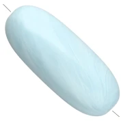 Perla color oliva 34x14 mm in resina opaca - Effetto marmorizzato azzurro chiaro x1