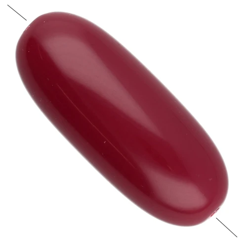 Perla di oliva 34x14 mm in resina opaca - Bordeaux x1