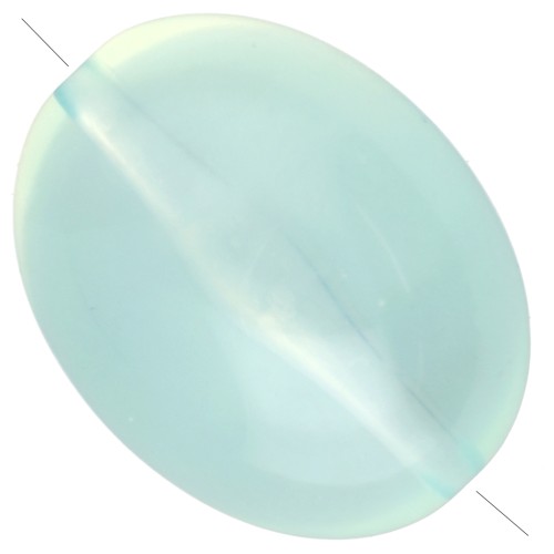 Perla d'oliva 24x19 mm in resina traslucida - Verde acqua x1