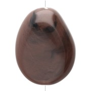 Perla piatta irregolare 25x20 mm in resina opaca - Cioccolato marmorizzato x1
