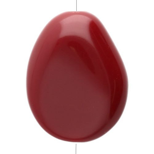 Perla piatta irregolare 25x20 mm in resina opaca - Bordeaux x1