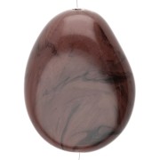 Perla piatta irregolare 22x17 mm in resina opaca - Cioccolato marmorizzato x1