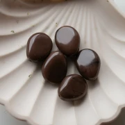 Perla piatta irregolare 22x17 mm in resina opaca - Cioccolato marmorizzato x1