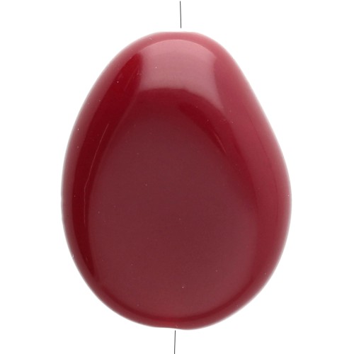 Perla piatta irregolare in resina opaca 22x17 mm - Bordeaux x1