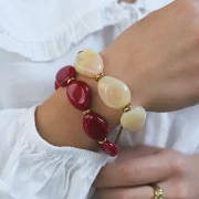 Perla piatta irregolare in resina opaca 22x17 mm - Bordeaux x1