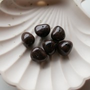 Perla a forma di pepita 12x15 mm in resina opaca - Cioccolato marmorizzato x6