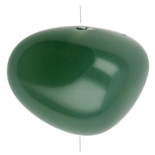 Perla a forma di pepita 12x15 mm in resina traslucida - Verde giada x6