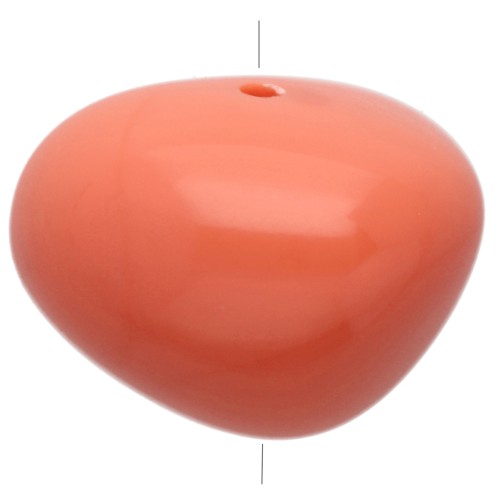 Perla a forma di pepita in resina opaca 12x15 mm - Rosa corallo x6
