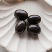Perla color oliva 21x15 mm in resina opaca - Cioccolato marmorizzato x1