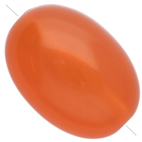 Perla color oliva 21x15 mm in resina traslucida - Effetto marmorizzato arancione fluo x1