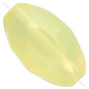 Perla irregolare martellata di oliva 24x15 mm in resina trasparente - Giallo pallido x1