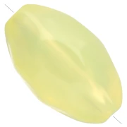 Perla irregolare martellata di oliva 24x15 mm in resina trasparente - Giallo pallido x1