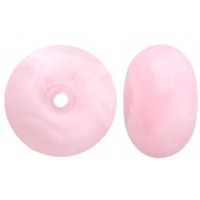 Perle rotonde 12x7 mm in resina traslucida - Rosa chiaro marmorizzato x6