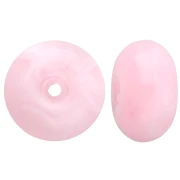 Perle rotonde 12x7 mm in resina traslucida - Rosa chiaro marmorizzato x6