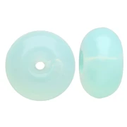 Perle rotonde 12x7 mm in resina traslucida - Verde acqua x6