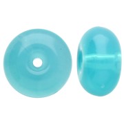 Perle rotonde 12x7 mm in resina traslucida - Blu Caraibi x6|raw }}