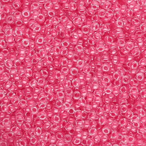 Rocaille Miyuki 15/0 208 - Carnation Pink Lined Crystal x8g