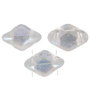 Perla di vetro Mini Gemduo a 2 fori 6x4 mm - Gold Shine Dark Green x5g