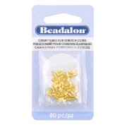 Dorato - Schiaccini a tubicino da schiacciare 3x2 mm per cordoncino elastico da 0,8 mm - Dorato x80 Schiaccini a tubicino da schiacciare 3x2 mm per cordoncino elastico da 0,8 mm - Dorato x80