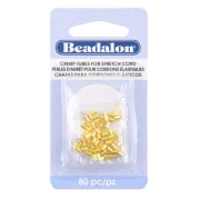 Schiaccini a tubicino da schiacciare 3x2 mm per cordoncino elastico da 0,8 mm - Dorato x80