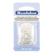 Schiaccini a tubicino da schiacciare 3x2 mm per cordoncino elastico da 0,8 mm - Argento x80