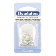 Schiaccini a tubicino da schiacciare 3x2 mm per cordoncino elastico da 0,8 mm - Argento x80