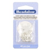 Schiaccini a tubicino da schiacciare 5x2,7 mm per cordoncino elastico da 1 mm - Argento x40