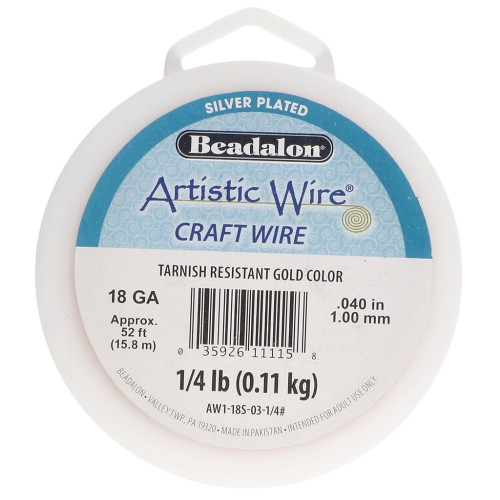 Filo di rame Artistic Wire 1 mm - Placcato argento dorato anti-ossidazione x 15,8 m